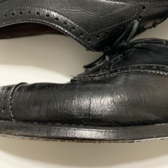 Allen Edmonds Sanford Oxfords Cap Toe Black Leather Men's Dress Shoes Size 9.5 D - Picture 8 of 12